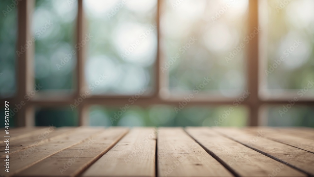 Poster background featuring an empty table in a blurred setting