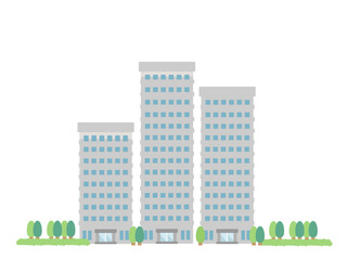 マンション 高層ビル 街並み 建物 イラスト