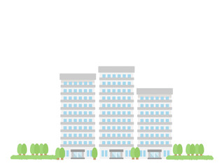 マンション  高層ビル  街並み  建物  イラスト © ayano