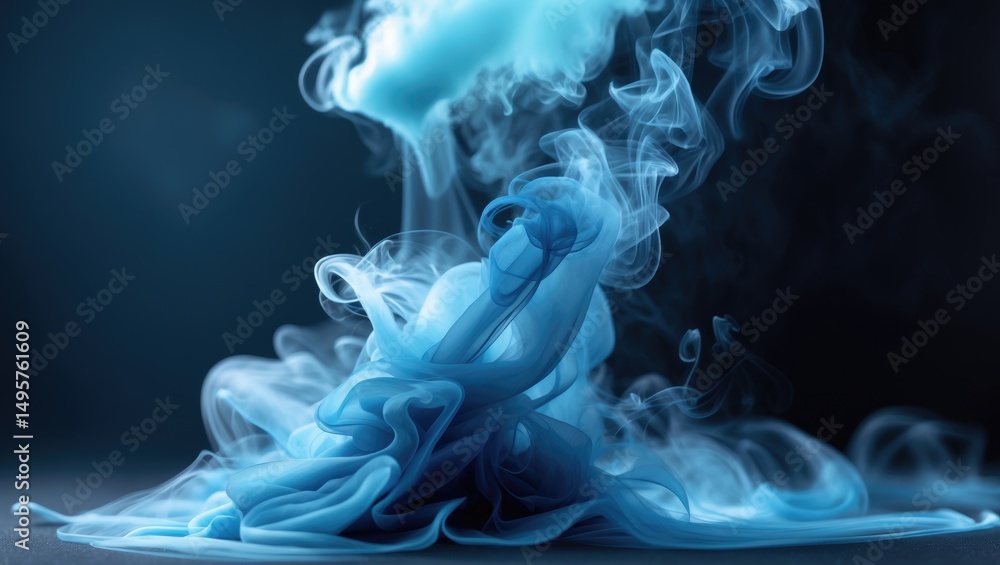 Poster dark canvas with azure mist