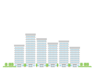 マンション  高層ビル  街並み  建物  イラスト