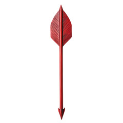 Bold Arrow with a Striking Profile in Crimson Red Isolated on Transparent Background