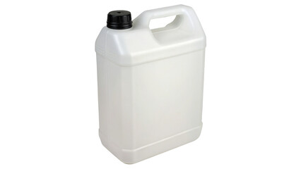 Blank disposable plastic jerry can isolated on transparent background