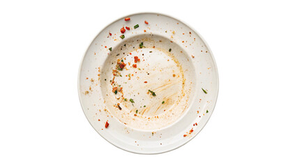 Dirty dish isolated on transparent background