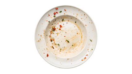 Dirty dish isolated on transparent background