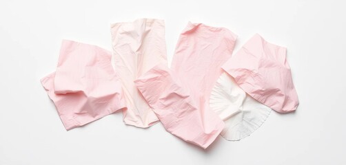 Blotting tissues arranged on white background; perfect for mattifying skin,  convenient, clean