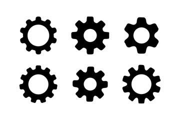 Gear setting icon set, containing Cog wheel, Gear wheel symbol, Vector