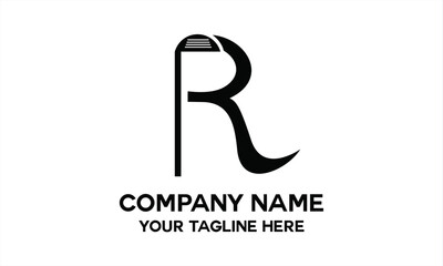 letter R with golf club