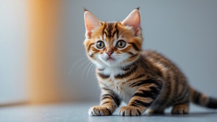 Humorous Bengal kitten