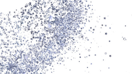 Shimmering silver stars burst across a white background. Perfect for holidays, celebrations, or magical designs.
