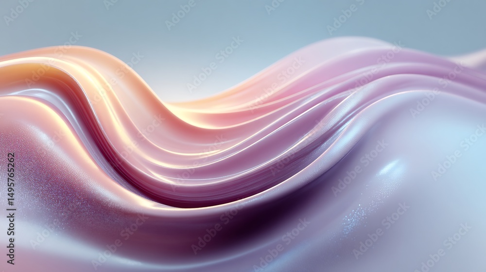 Poster elegant iridescent waves with a subtle gradient and delicate sheen for modern designs