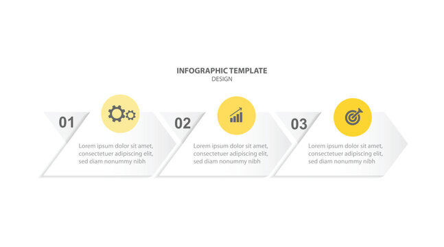 infographic template featuring 3 steps with icons.designed for business concept.. ideal for presentations, banner workflow layout, prosess diagram and data visualization