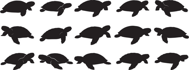 Sea turtle silhouettes pattern vector seamless ocean animal wildlife reptile marine background design art 100