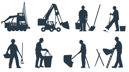 Labor day concepts. Symbols associated with Labor day and construction equipment and representations of manual labor. generated AI Illastration.