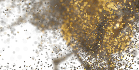 Abstract background with gold and gray particles. Perfect for modern designs.