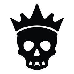Skull Wearing a Crown Vector Graphic Illustration for Halloween Celebration
