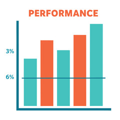Simple Bar Chart Graph Showing Data Increase Percentage Growth