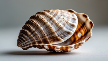 Obraz premium Perforated brown clam shell used for crafting beads