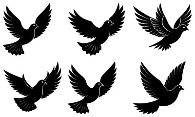 Naklejka premium Flying Dove Silhouette vector
