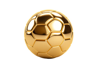 Fototapeta premium Golden soccer ball isolated on white background isolated on a white background