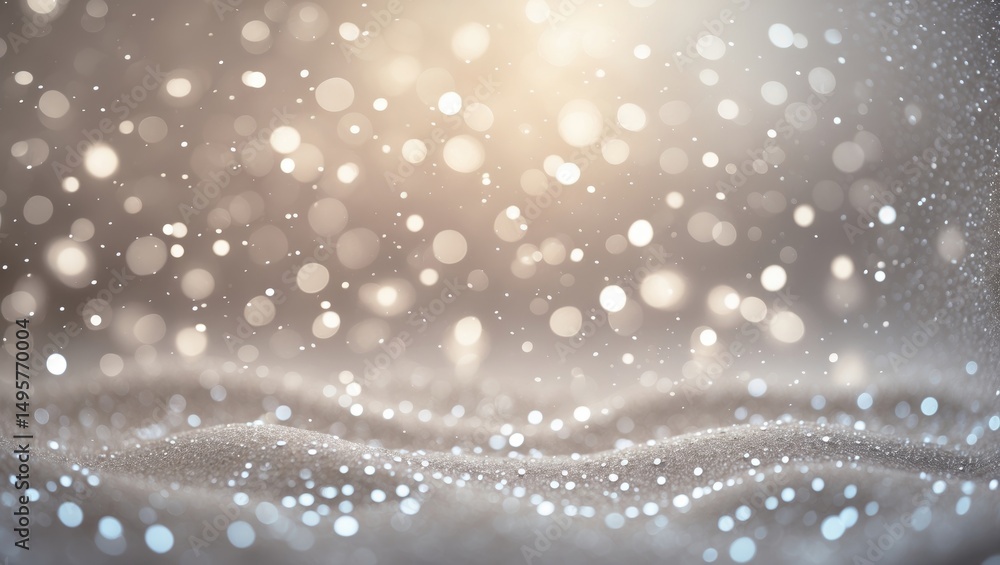 Poster grey bokeh light sparkle texture glitter glow flare spark beige pastel gradient abstract blur party 