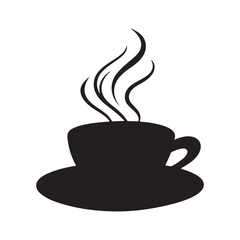 Hot coffee cup vector icon illustration