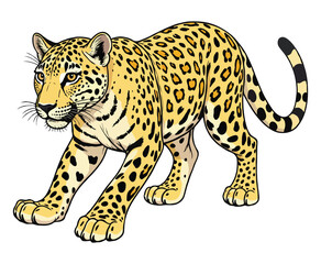 African leopard color on a white background