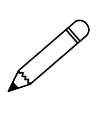 Pencil clip art design on plain white transparent isolated background for card, shirt, hoodie, sweatshirt, apparel, tag, mug, icon, poster or badge