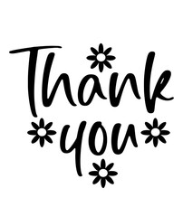 Obraz premium Thank you typography design on plain white transparent isolated background for card, shirt, hoodie, sweatshirt, apparel, tag, mug, icon, poster or badge