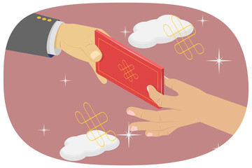 3D Isometric Flat  Illustration of Chinese New Lunar Year, Prosperity and Good Luck