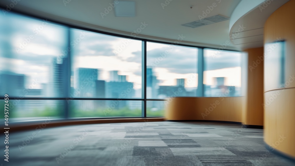 Aufkleber modern office space in soft focus with diffused light for backdrop