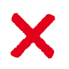 Fototapeta premium red cross isolated on white