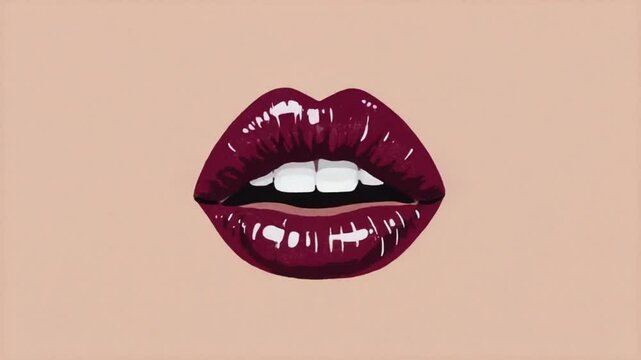 Lips in cartoon style.