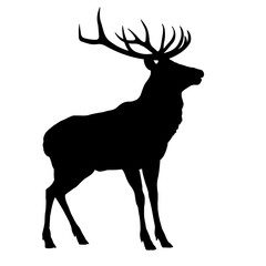 deer silhouette, side view – vector illustration
