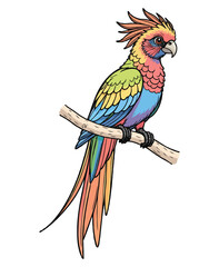 Cute Quetzal color on a white background