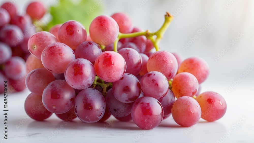Poster red grapes separated on a white backdrop using a clipping path.