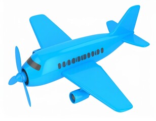 Naklejka premium Plastic colored airplane 3D model over white background