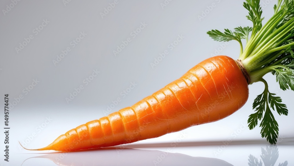 Poster isolated carrot against a white backdrop featuring full depth of field and clipping path