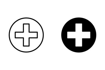 Plus icon set vector. Editable stroke, web template vector illustration on white background