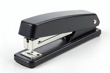 Black Desktop Stapler Isolated on White Background for Office Supplies and Stationery Needs