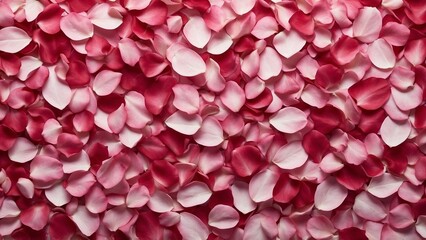 Obraz premium Pink and red rose petals background top view
