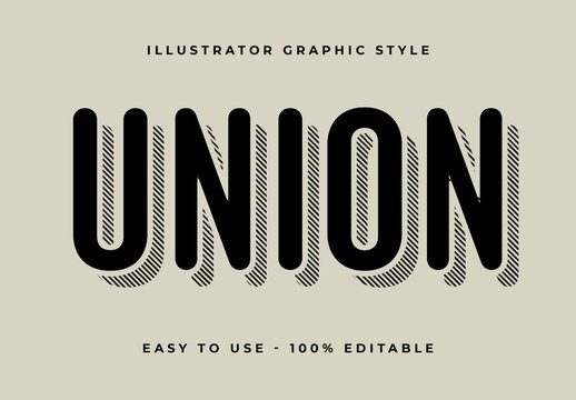 Black And White Striped Bold Shadow Lines 3D Text Effect