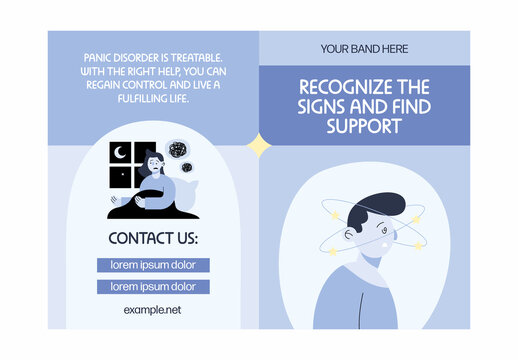Purple And Blue Panic Disorder Awareness Flyer Design Template