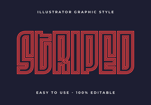Red And Blue Striped Geometric Font Retro Display Layered Text Effect