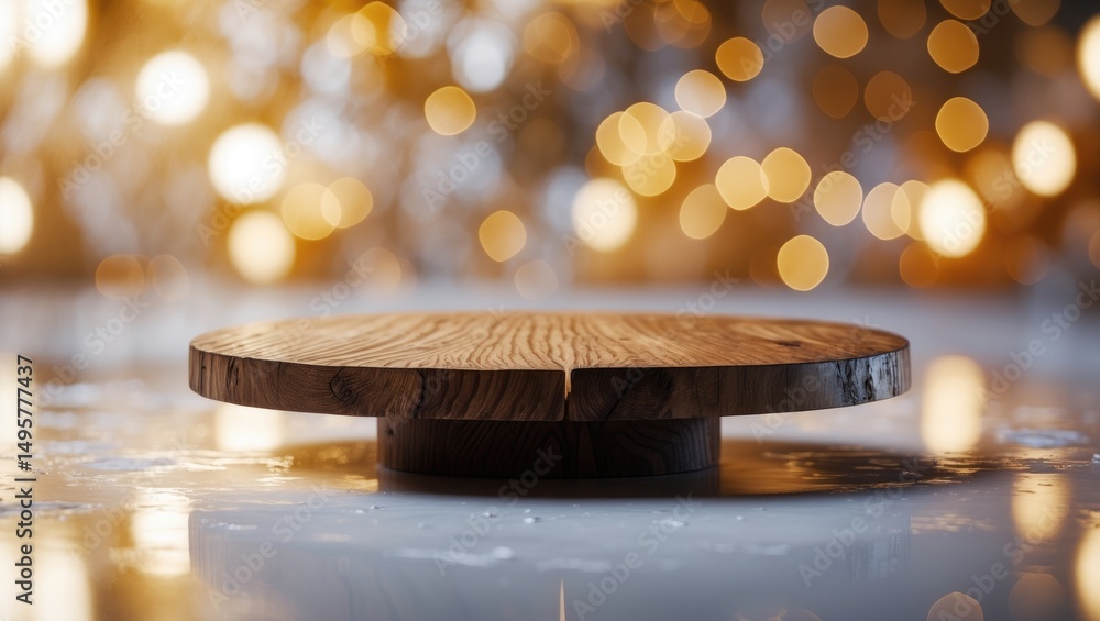 Poster tabletop made of wood on glossy background - ideal for displaying or assembling your products