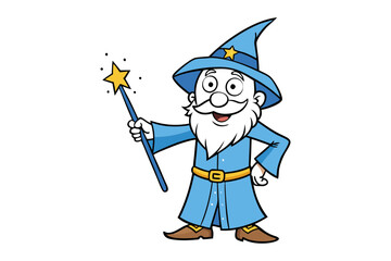 Obraz premium Whimsical Wizard Character Casting Spells