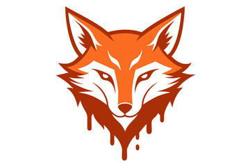 Obraz premium Fox Head Tattoo with Paint and Brush Texture