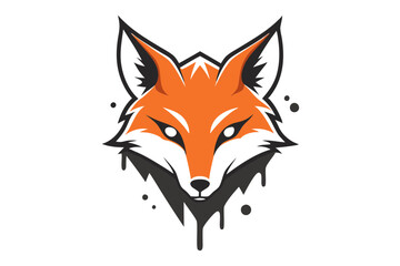 Obraz premium Vector Fox Head Tattoo with Light Strokes