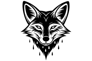 Obraz premium Tattoo Fox Head with Grunge Effect