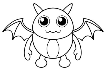 Fototapeta premium Cute Cartoon Monster with Multiple Eyes and Wings